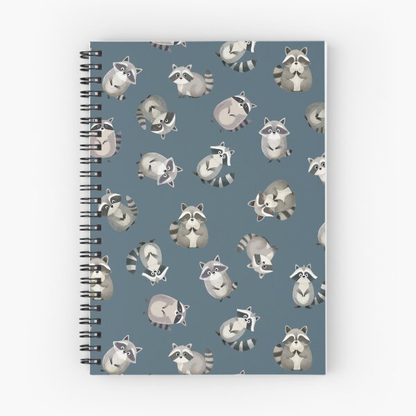 Item preview, Tossed Watercolor Raccoons on Gray-Blue designed and sold by KSimpson838.