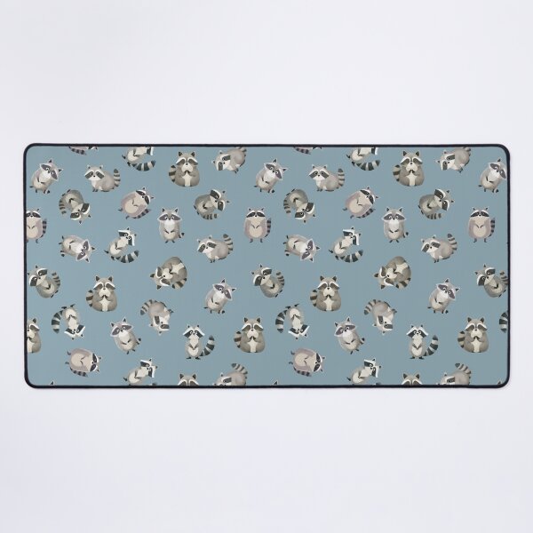 Item preview, Tossed Watercolor Raccoons on Light Gray-Blue designed and sold by KSimpson838.