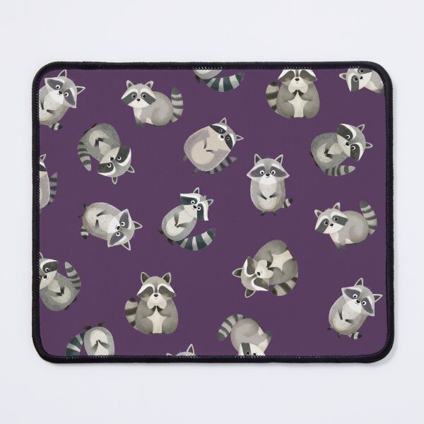 Item preview, Tossed Watercolor Raccoons on Dark Purple designed and sold by KSimpson838.
