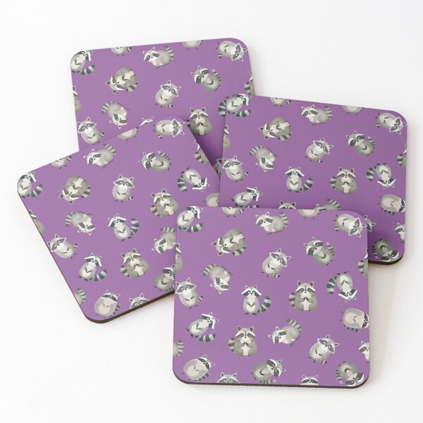 Item preview, Tossed Watercolor Raccoons on Purple designed and sold by KSimpson838.