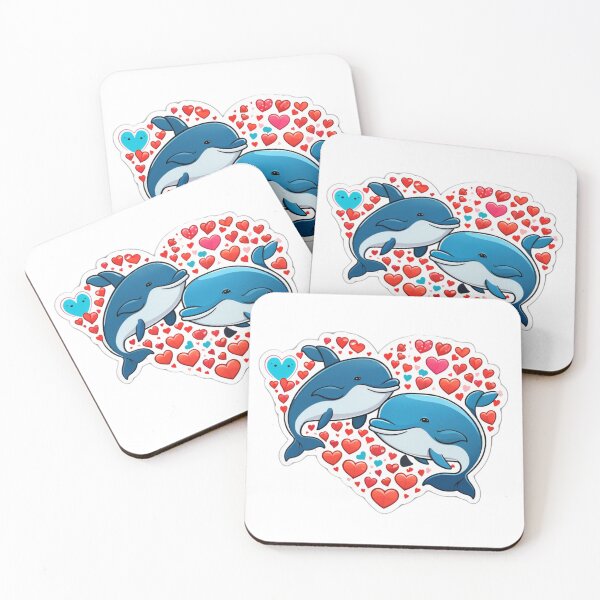 Item preview, Valentine Dolphin Love – Cute Dolphin Couple in Heart designed and sold by Crafty Tiger Studio.