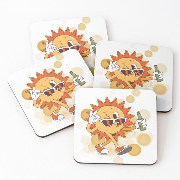 Item preview, Sun in Sunglasses with a Drink – Funny Summer Vibes Illustration designed and sold by iamKRUK.