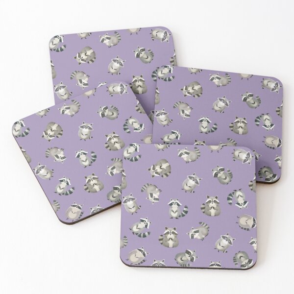 Item preview, Tossed Watercolor Raccoons on Light Purple designed and sold by KSimpson838.
