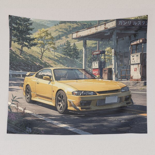 Item preview, Silvia S15 JDM Mountain Road Retro Anime designed and sold by RCStoreUy.