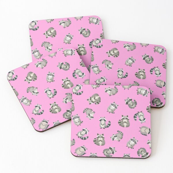 Item preview, Tossed Watercolor Raccoons on Pink  designed and sold by KSimpson838.