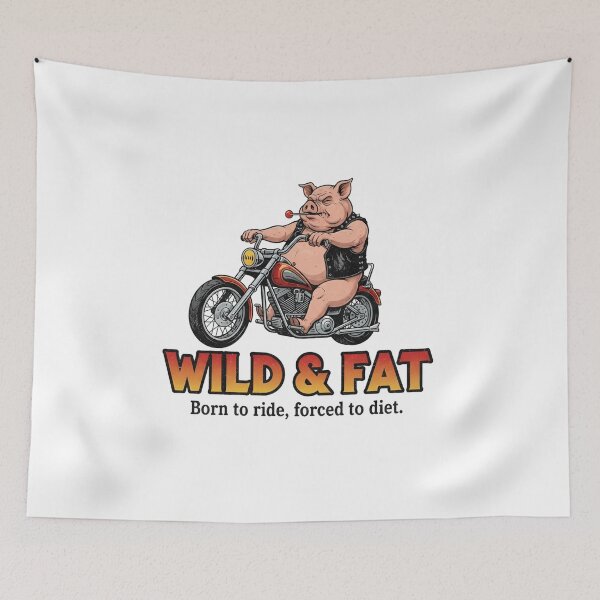Item preview, Wild and Fat Pig Rider – Funny Biker 90s Vintage Bootleg Graphic designed and sold by FakeJoo.