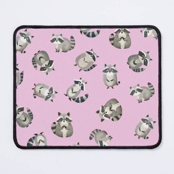 Item preview, Tossed Watercolor Raccoons on Light Pink  designed and sold by KSimpson838.