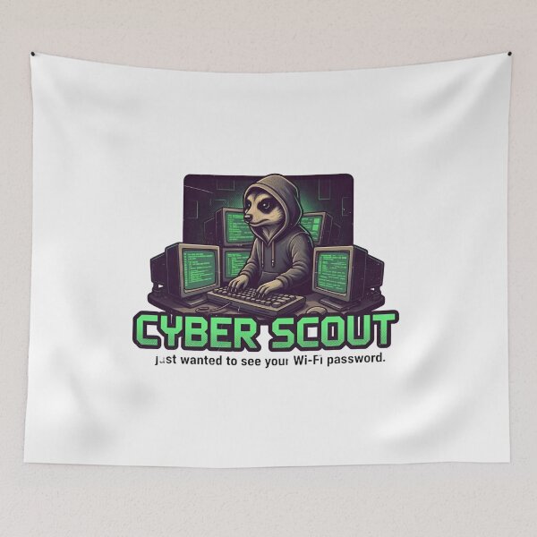 Item preview, Cyber Scout Meerkat – Funny Wi-Fi Hacker 90s Vintage Graphic designed and sold by FakeJoo.