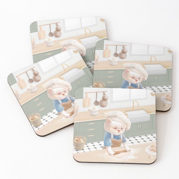 Item preview, Little Baker Cat – Cozy Morning Kneading designed and sold by ZKOZKOHI.