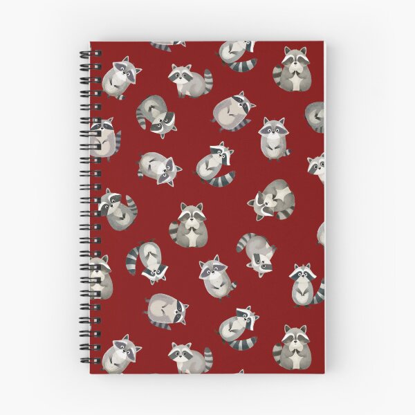 Item preview, Tossed Watercolor Raccoons on Dark Red designed and sold by KSimpson838.