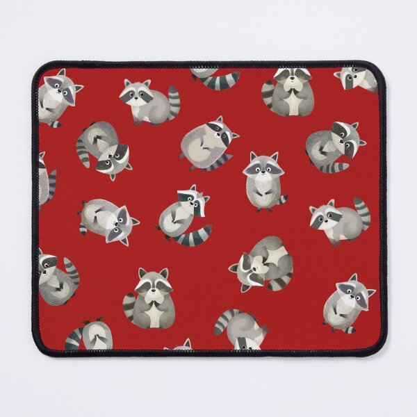 Item preview, Tossed Watercolor Raccoons on Red designed and sold by KSimpson838.