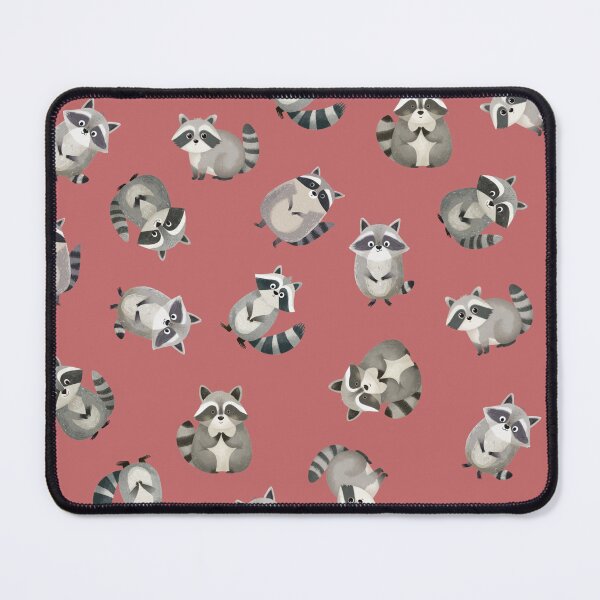 Item preview, Tossed Watercolor Raccoons on Faded Red designed and sold by KSimpson838.