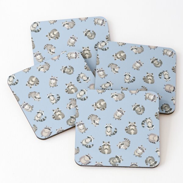 Item preview, Tossed Watercolor Raccoons on Light Blue  designed and sold by KSimpson838.