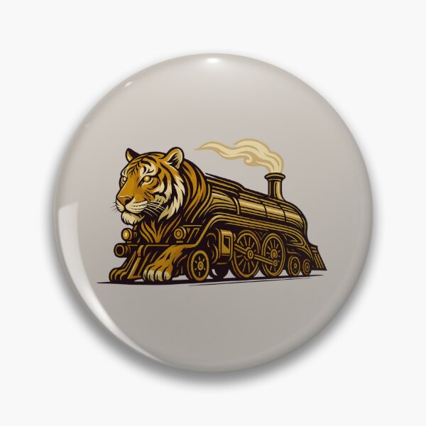 Item preview, Surreal Tiger & Steam Locomotive Fusion Art designed and sold by VauxelleArt.