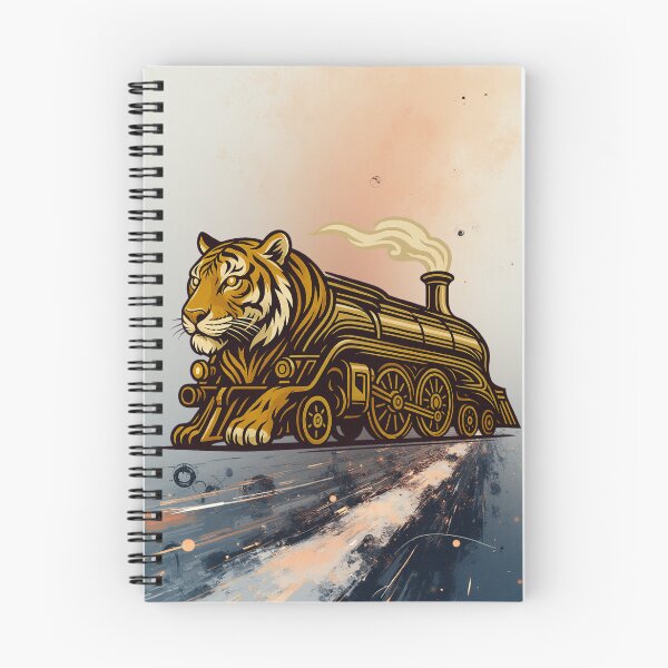 Item preview, Surreal Tiger & Steam Locomotive Fusion Art designed and sold by VauxelleArt.