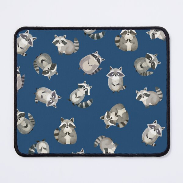 Item preview, Tossed Watercolor Raccoons on Dark Blue designed and sold by KSimpson838.