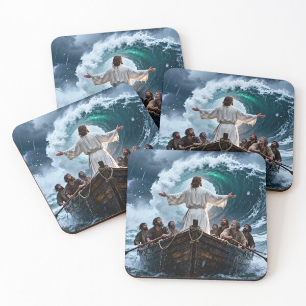 Item preview, Jesus Calming the Storm | Cinematic Biblical Sea Miracle Artwork designed and sold by Eternal Kingdom Store.