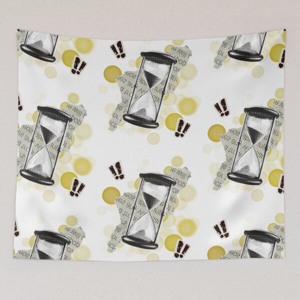 Item preview, Retro Hourglass and Vintage Newspaper Piece – Old Time Illustration designed and sold by iamKRUK.