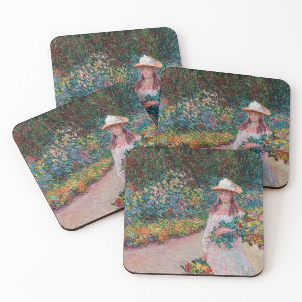 Item preview, Jeune Fille Dans Le Jardin De Giverny by Claude Monet: Impressionist Garden Poster designed and sold by artofuniverse.