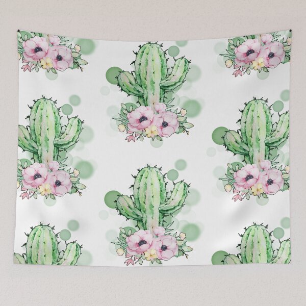 Item preview, Cactus With Decorative Flowers – Aesthetic Botanical Illustration designed and sold by iamKRUK.