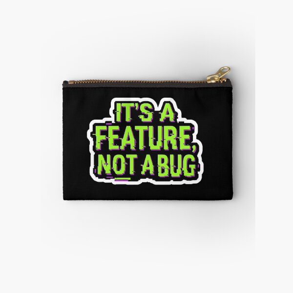 Artikelvorschau, Bürohumor: „Kein Bug“ – Wortspiel aus der Tech-Programmierung entworfen und verkauft von RiskyTrizkit.