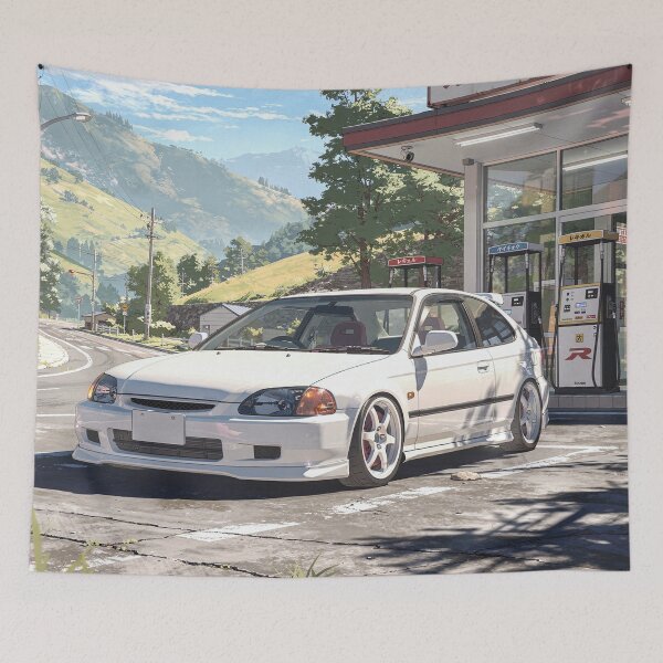 Item preview, Civic Type R JDM Mountain Road Retro Anime designed and sold by RCStoreUy.