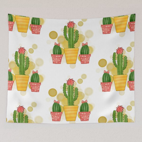 Item preview, Three Smiling Potted Cacti – Cute Botanical Illustration designed and sold by iamKRUK.