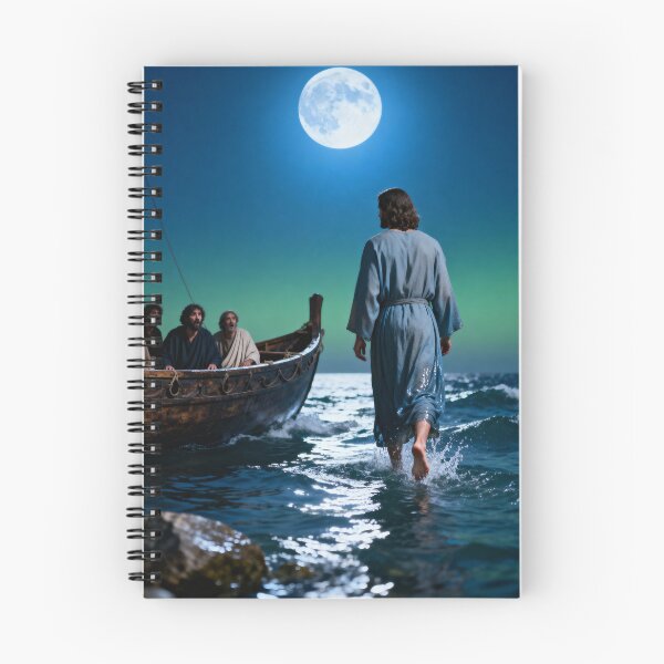 Item preview, Jesus Walks on Water | Faith Over Fear Cinematic Christian Artwork designed and sold by Eternal Kingdom Store.