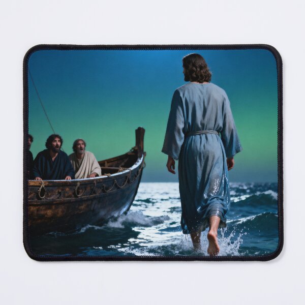 Item preview, Jesus Walks on Water | Faith Over Fear Cinematic Christian Artwork designed and sold by Eternal Kingdom Store.