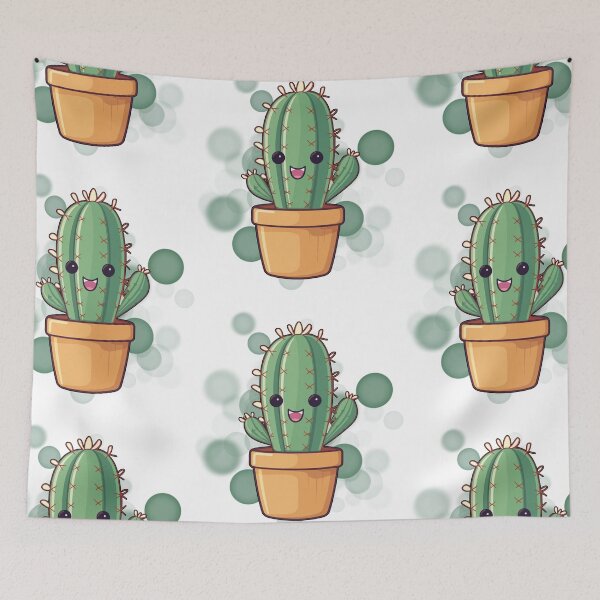 Item preview, Smiling Potted Cactus – Cute Happy Plant Illustration designed and sold by iamKRUK.