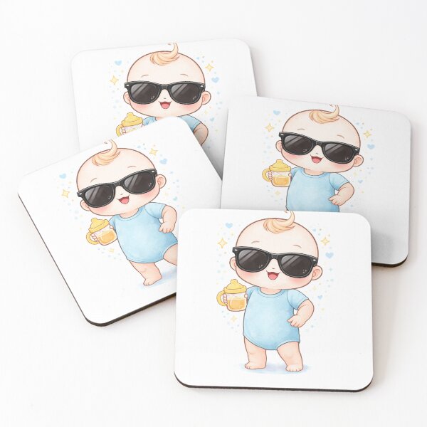Item preview, Cool kawaii baby wearing sunglasses with playful sparkle designed and sold by DesignsWithRM.