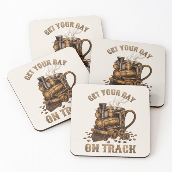 Item preview, Vintage Coffee Steam Train & Mug Illustration designed and sold by VauxelleArt.