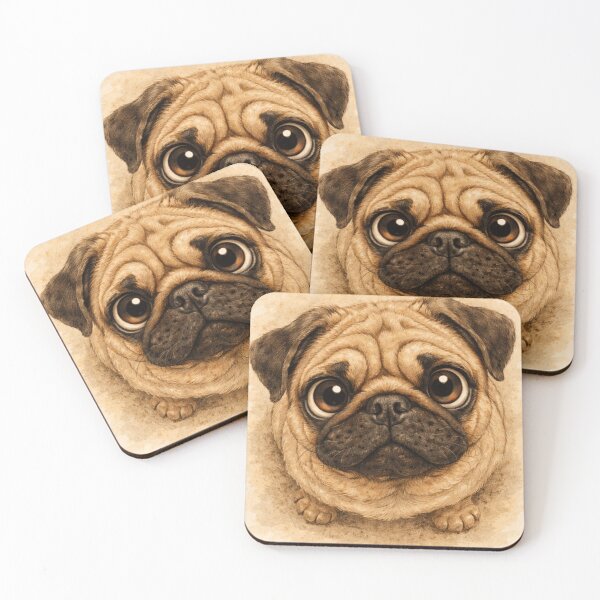 Item preview, Cute Pug Puppy Face – Adorable Wrinkly Dog Illustration designed and sold by Darlin8888.