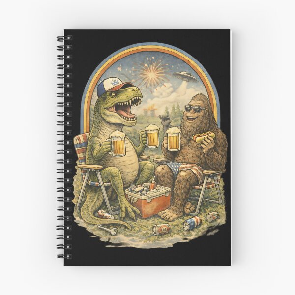 Item preview, Funny Dinosaur and Bigfoot Beer Illustration designed and sold by Evolved Ape.