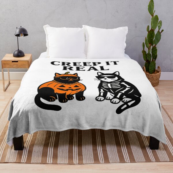Item preview, Creep It Real – Cool Halloween Cats in Pumpkin & Skeleton Costumes designed and sold by T-Prestige.