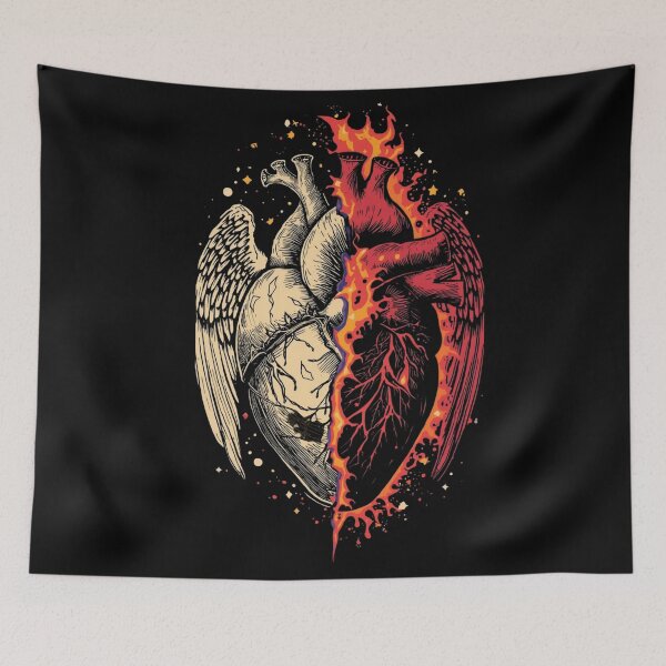 Item preview, Half Angel Half Demon Heart designed and sold by ShadyArfaa.