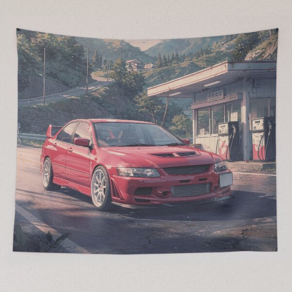 Item preview, Lancer Evo IX JDM Mountain Road Retro Anime designed and sold by RCStoreUy.