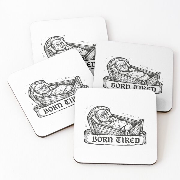 Item preview, Born Tired Funny Medieval Old Man Baby Meme designed and sold by N0KITTAY.