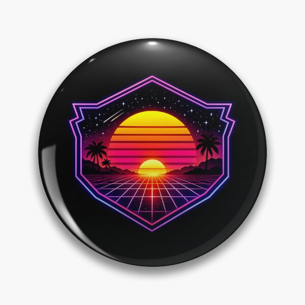 Item preview, Retro 80s Synthwave Neon Badge designed and sold by Napini.