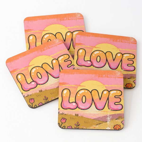 Item preview, Retro Groovy Love - 70s Vintage Bubbly Typography Heart designed and sold by HappySproutArt.