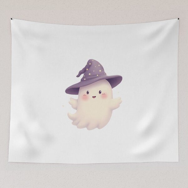 Item preview, Tiny Witch Ghost – Spooky Cute Light Illustration designed and sold by santi-ia.