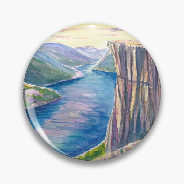 Item preview, Preikestolen Cliff Above Lysefjord at Golden Nordic Light designed and sold by artshop77.