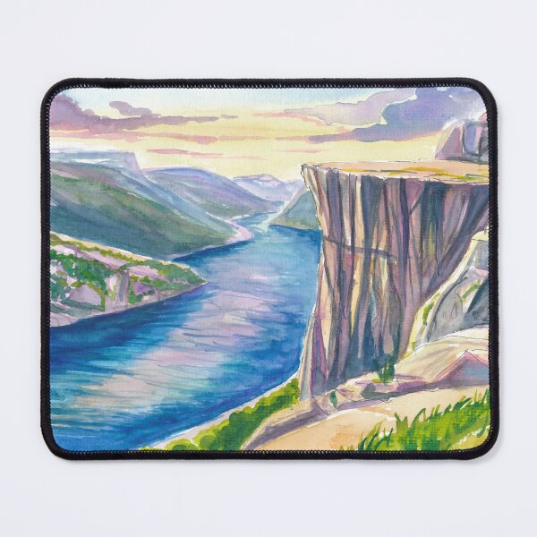 Item preview, Preikestolen Cliff Above Lysefjord at Golden Nordic Light designed and sold by artshop77.