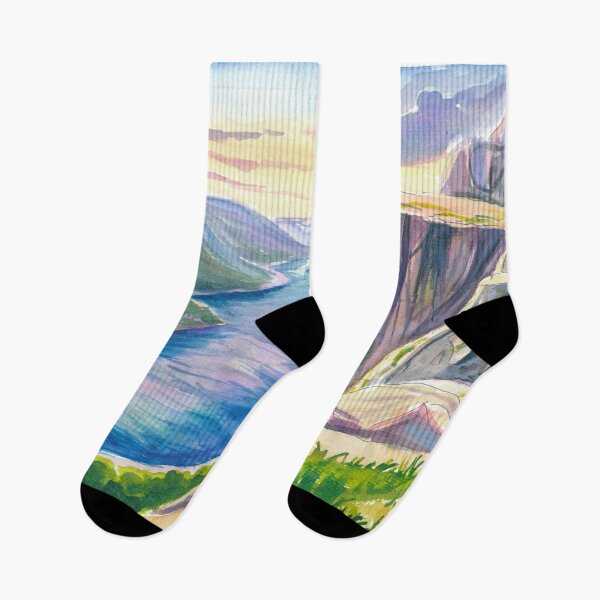 Item preview, Preikestolen Cliff Above Lysefjord at Golden Nordic Light designed and sold by artshop77.