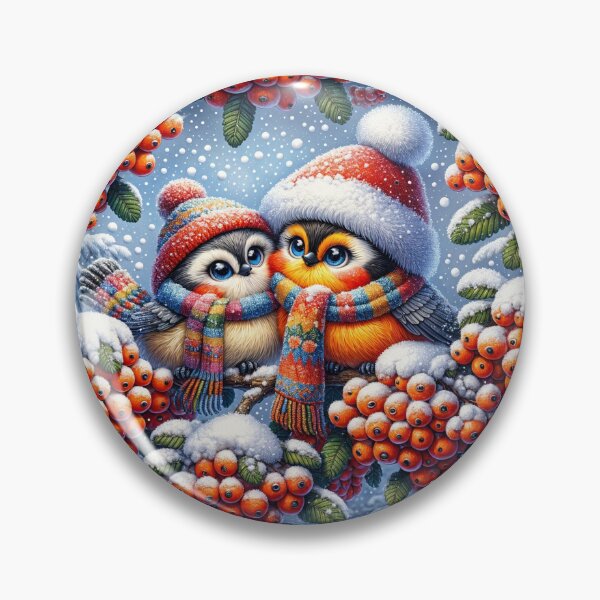 Item preview, Two Fluffy Birds Among Rowan Berries designed and sold by M-Y-A-R-T-.