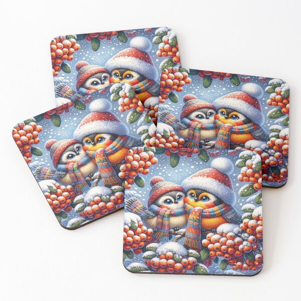 Item preview, Two Fluffy Birds Among Rowan Berries designed and sold by M-Y-A-R-T-.