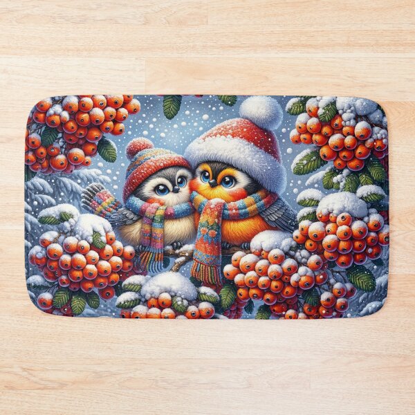 Item preview, Two Fluffy Birds Among Rowan Berries designed and sold by M-Y-A-R-T-.