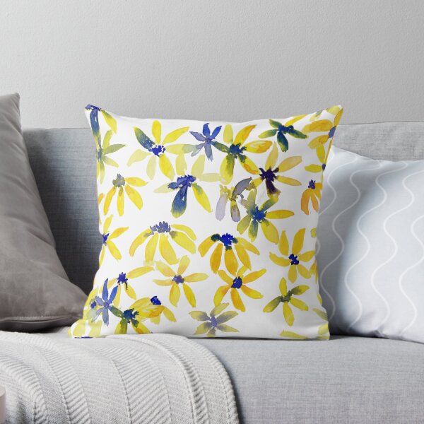 Blue Eyed Susan Throw Pillow