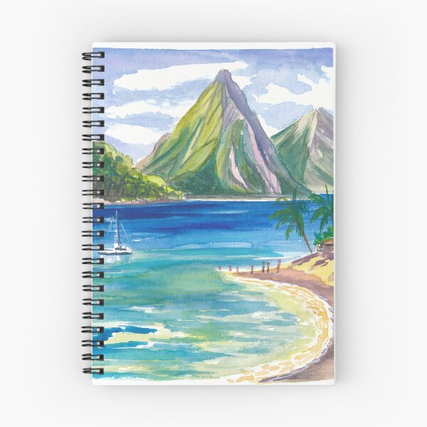 Item preview, Saint Lucia Pitons Rising Over Tranquil Bay Beach designed and sold by artshop77.