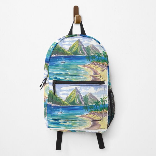 Item preview, Saint Lucia Pitons Rising Over Tranquil Bay Beach designed and sold by artshop77.